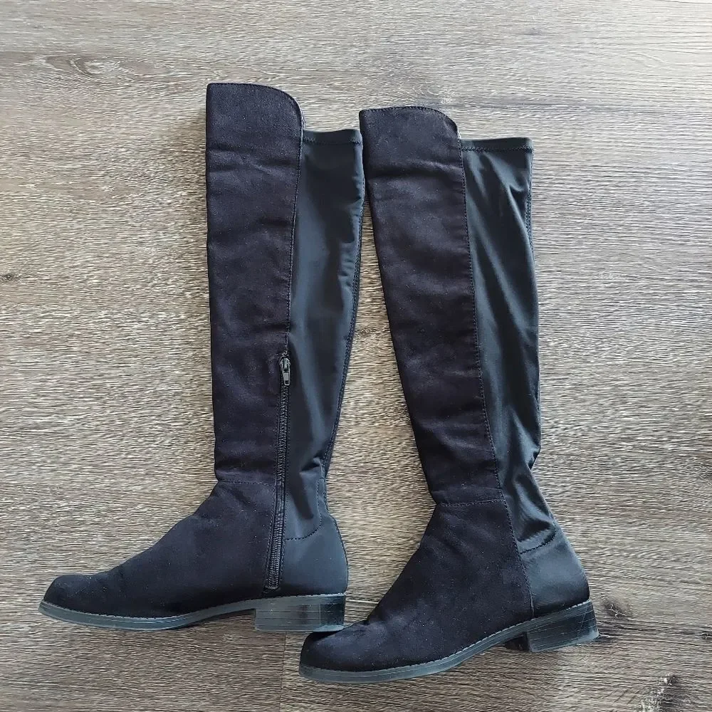 Jaclyn Smith Black Over the Knee Boots Suede 6.5